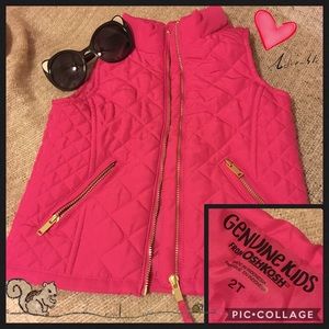 NWOT Genuine kids quilted hot pink vest